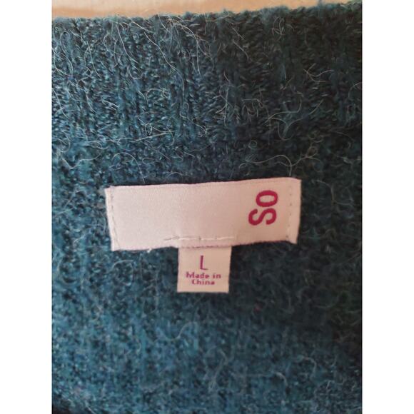 So Knit Tunic Length Dark Teal Sweater, NWT, Large - Picture 5 of 6